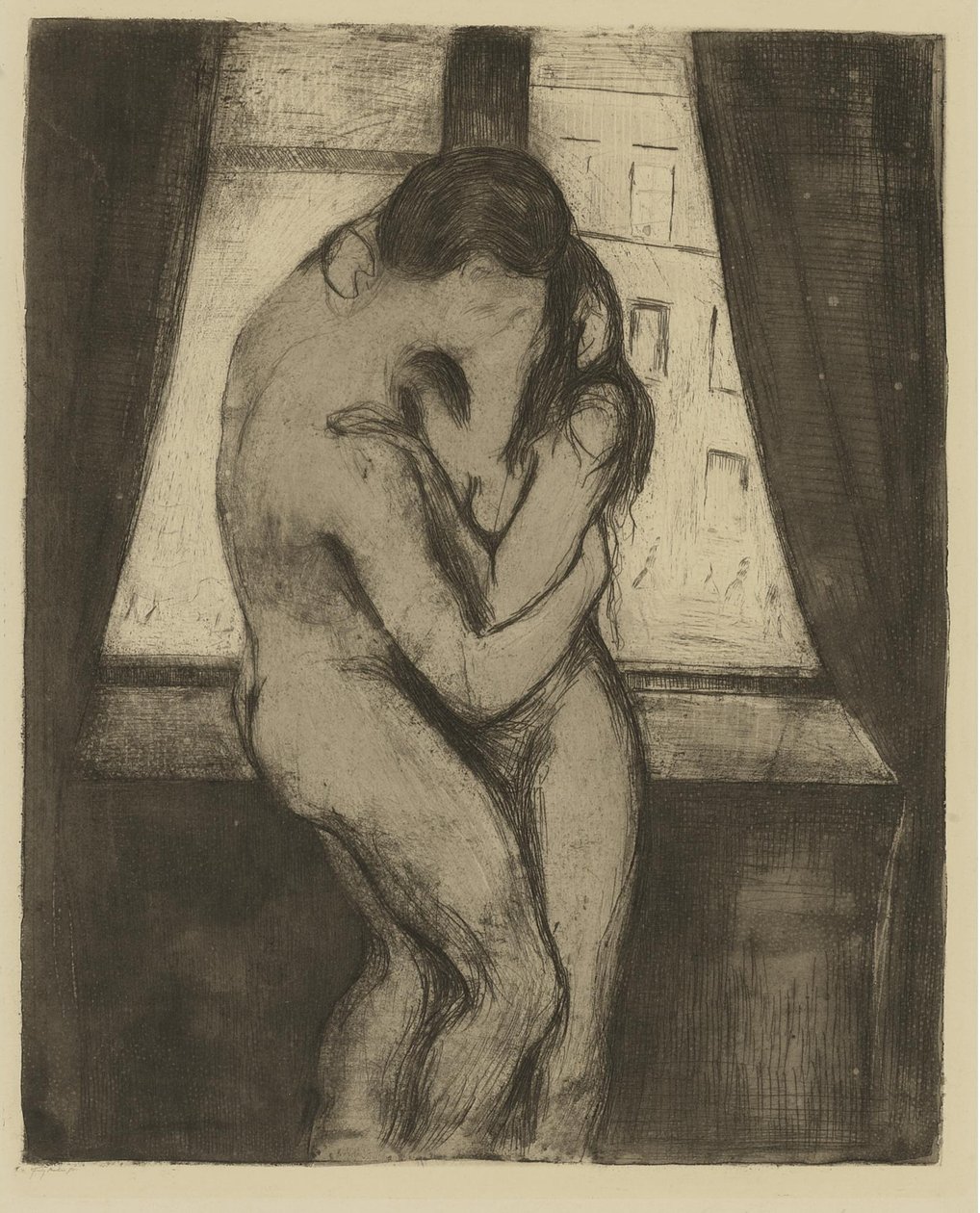 Kysset, 1895 av Edvard Munch