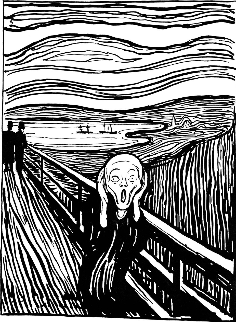 Skriket, 1895. av Edvard Munch