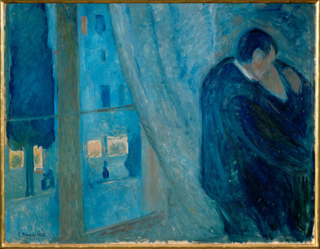 Kysset (olje på lerret) av Edvard Munch