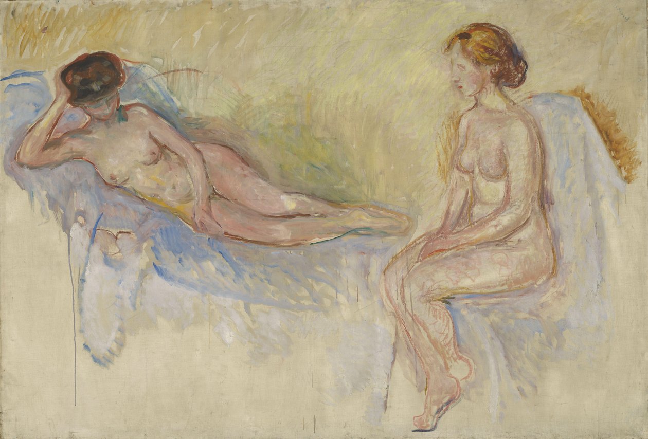 To nakenbilder, ca. 1902-3 (olje på lerret) av Edvard Munch