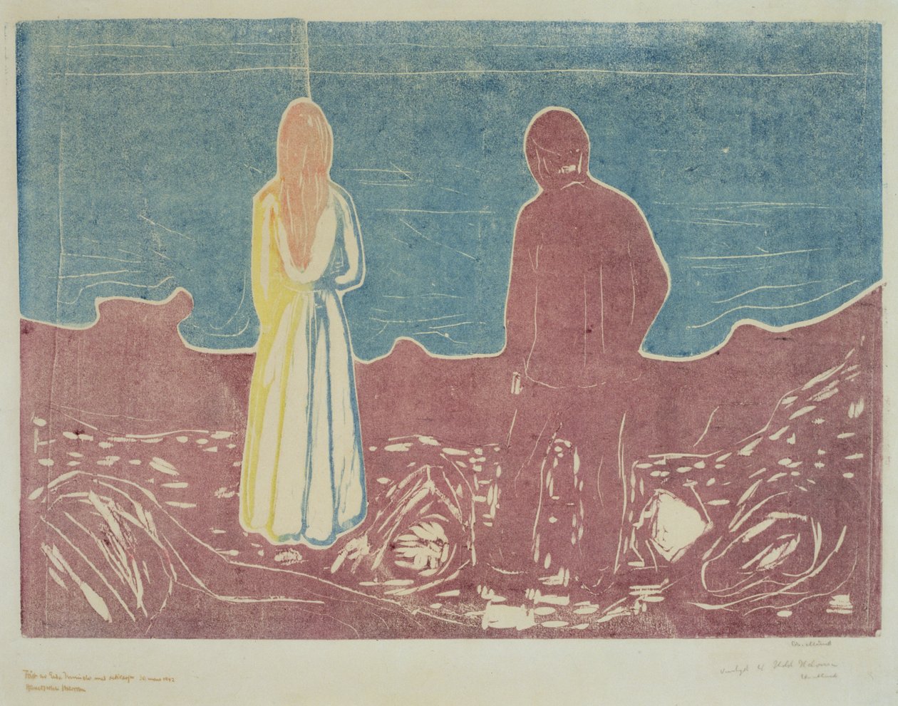 To personer, 1899 (The Lonely Ones) av Edvard Munch