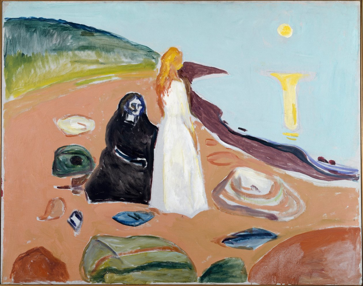 Two Women on the Beach (maleri, ca. 1935) av Edvard Munch