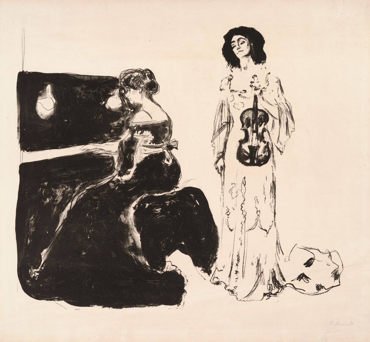Fiolinkonsert (Eva Mudocci og Bella Edvards) av Edvard Munch