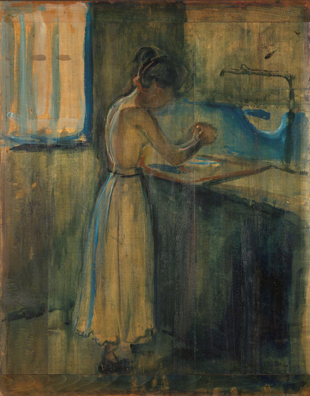 Ung kvinne som vasker seg av Edvard Munch