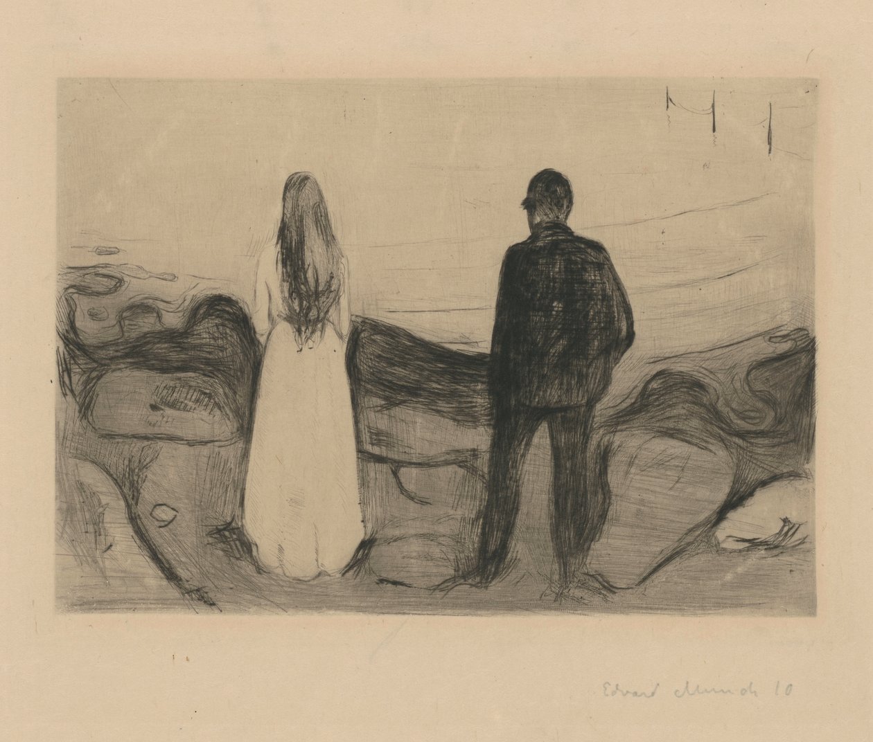 To mennesker (De ensomme) av Edvard Munch