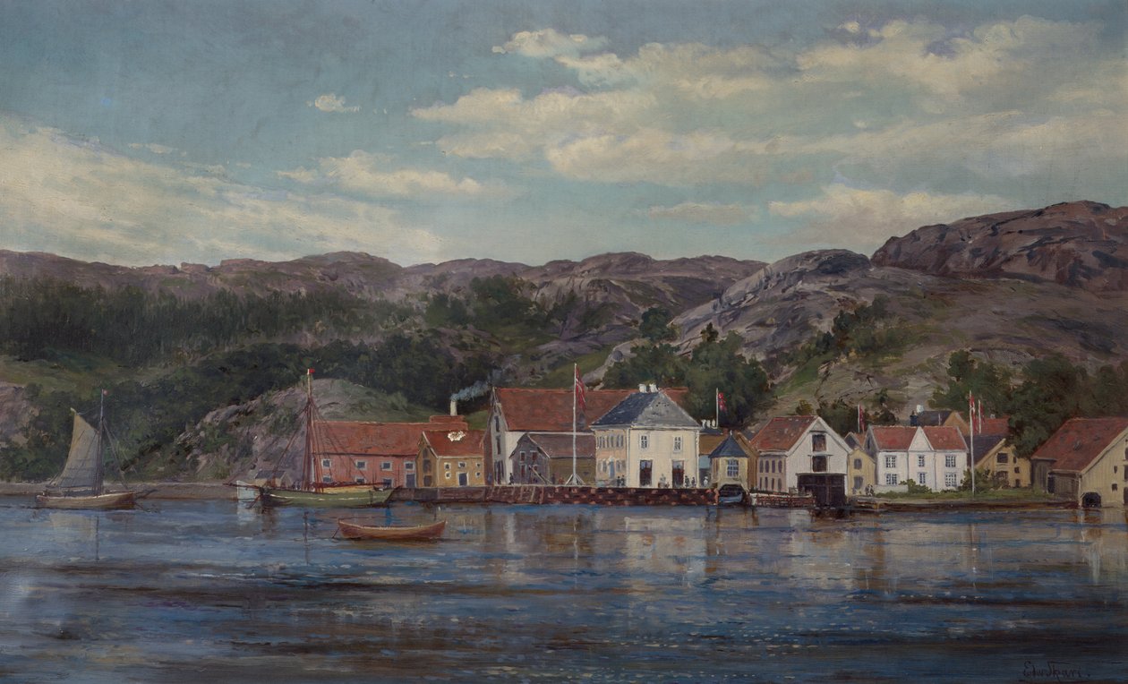 Elva i Flekkefjord av Edvard Skari