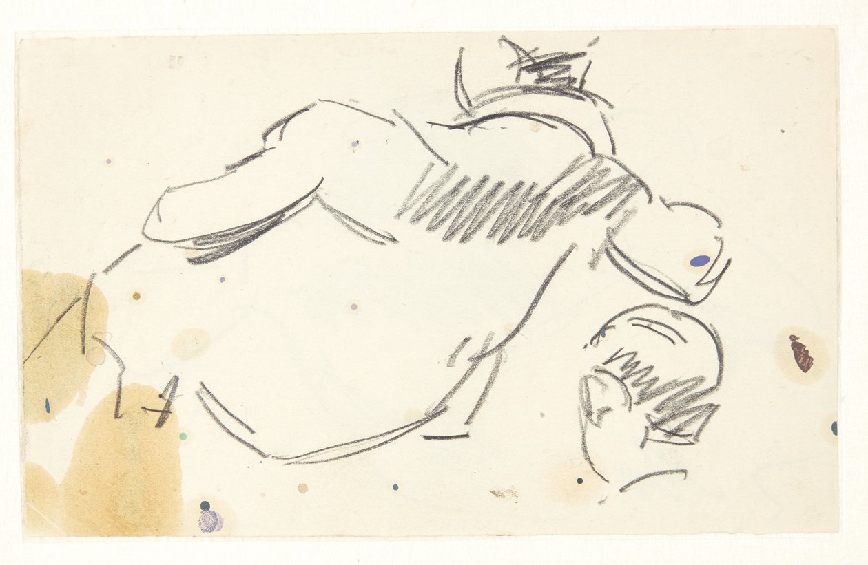 Figurstudie for Langelinie-bildet av Edvard Weie