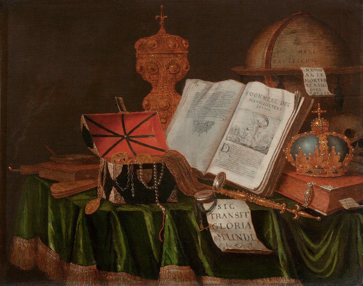 Et Vanitas stilleben av Edwaert Colyer or Collier