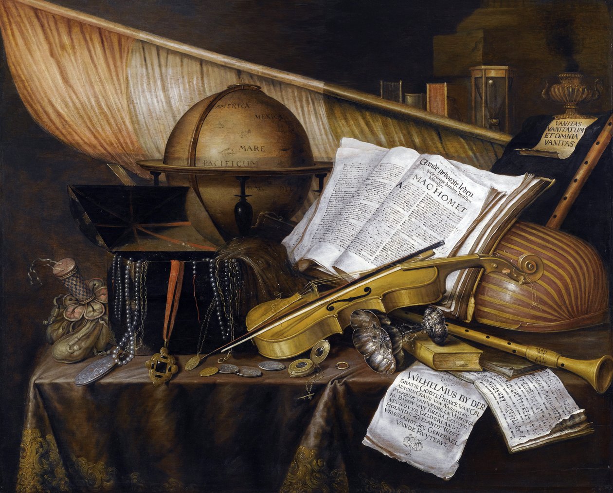 Vanitas Still Life - Maleri av Edwaert Collier (1642-1708) av Edwaert Colyer or Collier