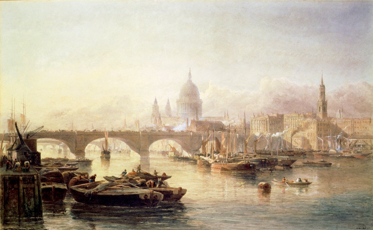 St. Paul's Cathedral og London Bridge, 1800-tallet av Edward Angelo Goodall