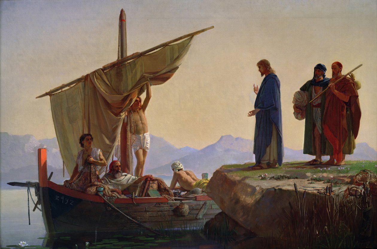 Kristus kaller apostlene Jakob og Johannes, 1869 av Edward A. Armitage