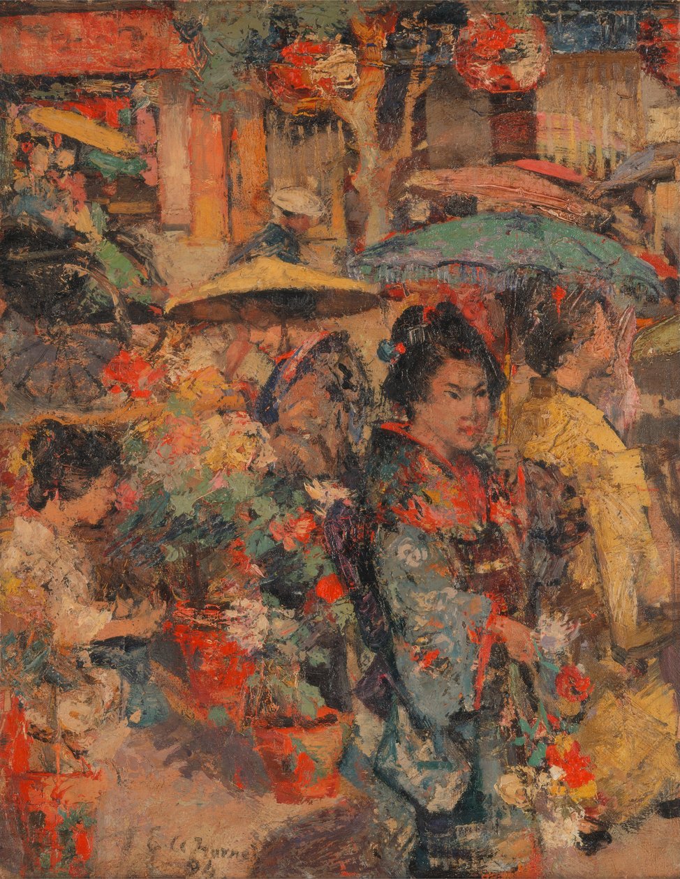 Blomstermarkedet, Nagasaki av Edward Atkinson Hornel