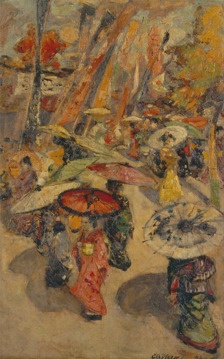 Gatescene, Tokyo av Edward Atkinson Hornel