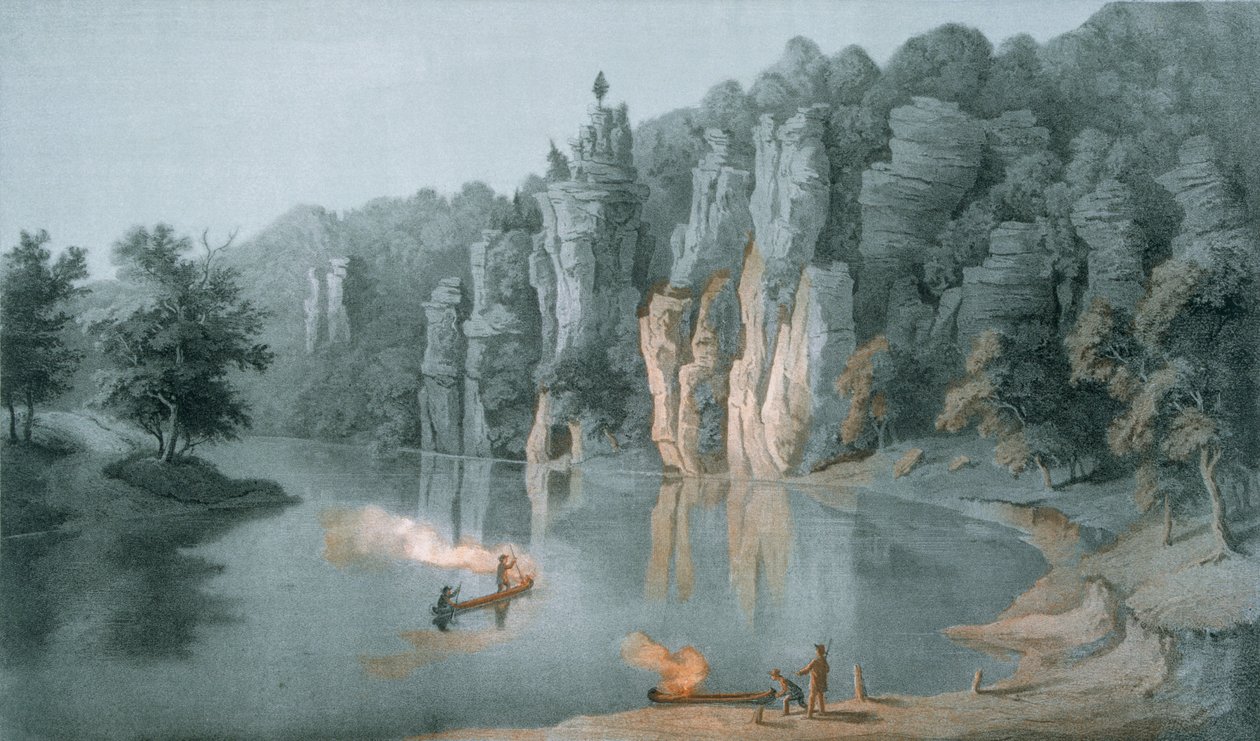 Bullard Rock ved New River, nær White Sulphur Springs, Giles County, 1858 av Edward Beyer