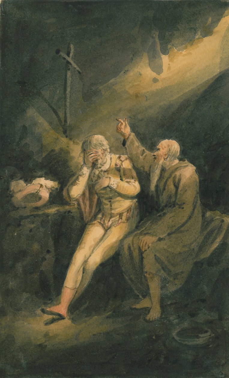 Scene fra "Som du liker det", ca. 1798-1819 av Edward Bird