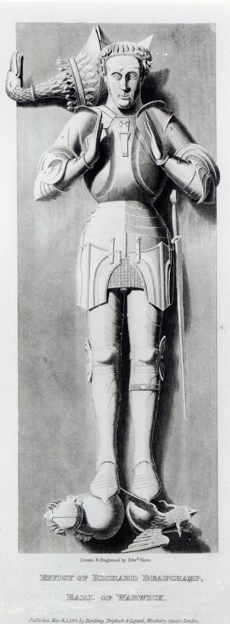 Figur av Richard Beauchamp, jarl av Warwick (1382-1439), utgitt av Harding, Triphook and Lepard, 1825 av Edward Blore