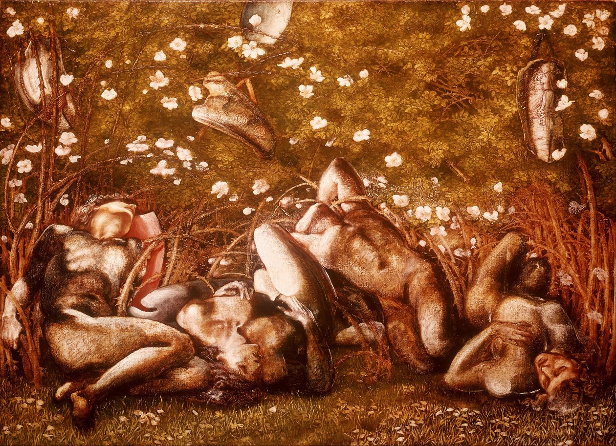 Studier for The Sleeping Knights av Edward Burne Jones