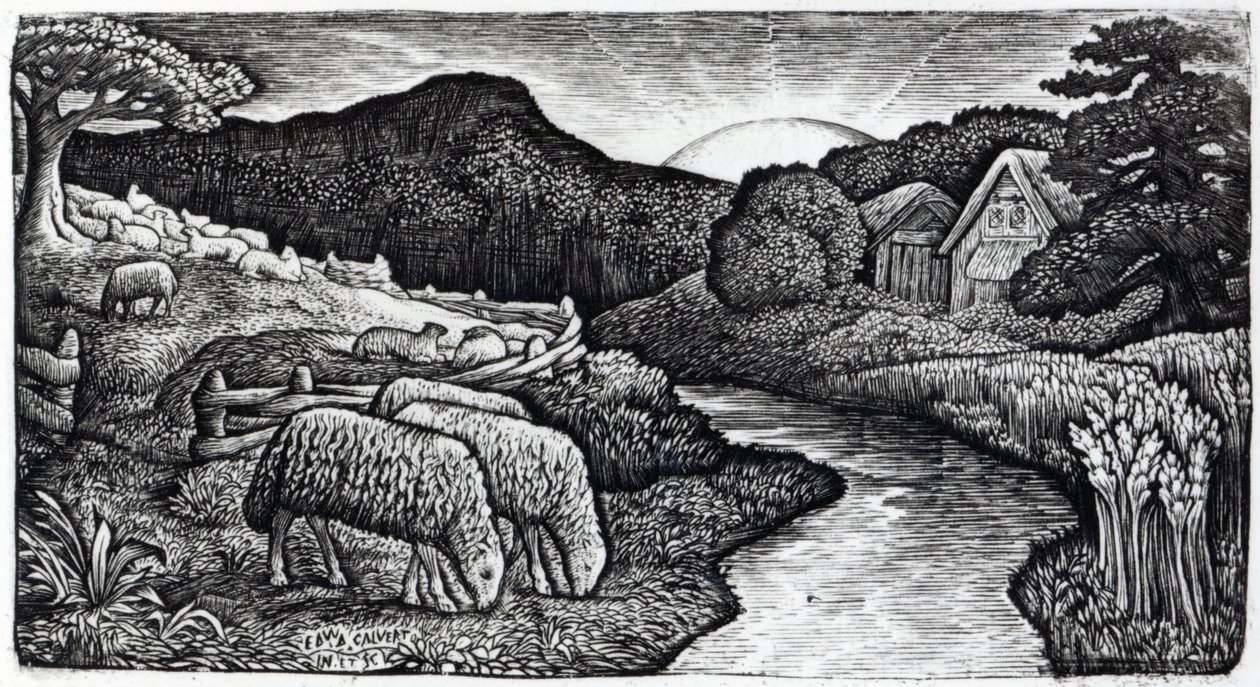 The Sheep of his Pasture, ca. 1828, fra en utgave av 350 trykk utgitt for albumet 