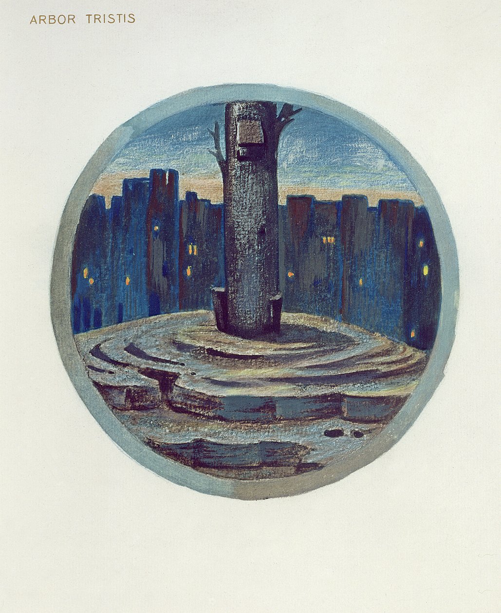 Blomsterbokillustrasjon: XXVIII. Arbor Tristis, 1905 (litho med gouache på papir) av Edward Burne Jones
