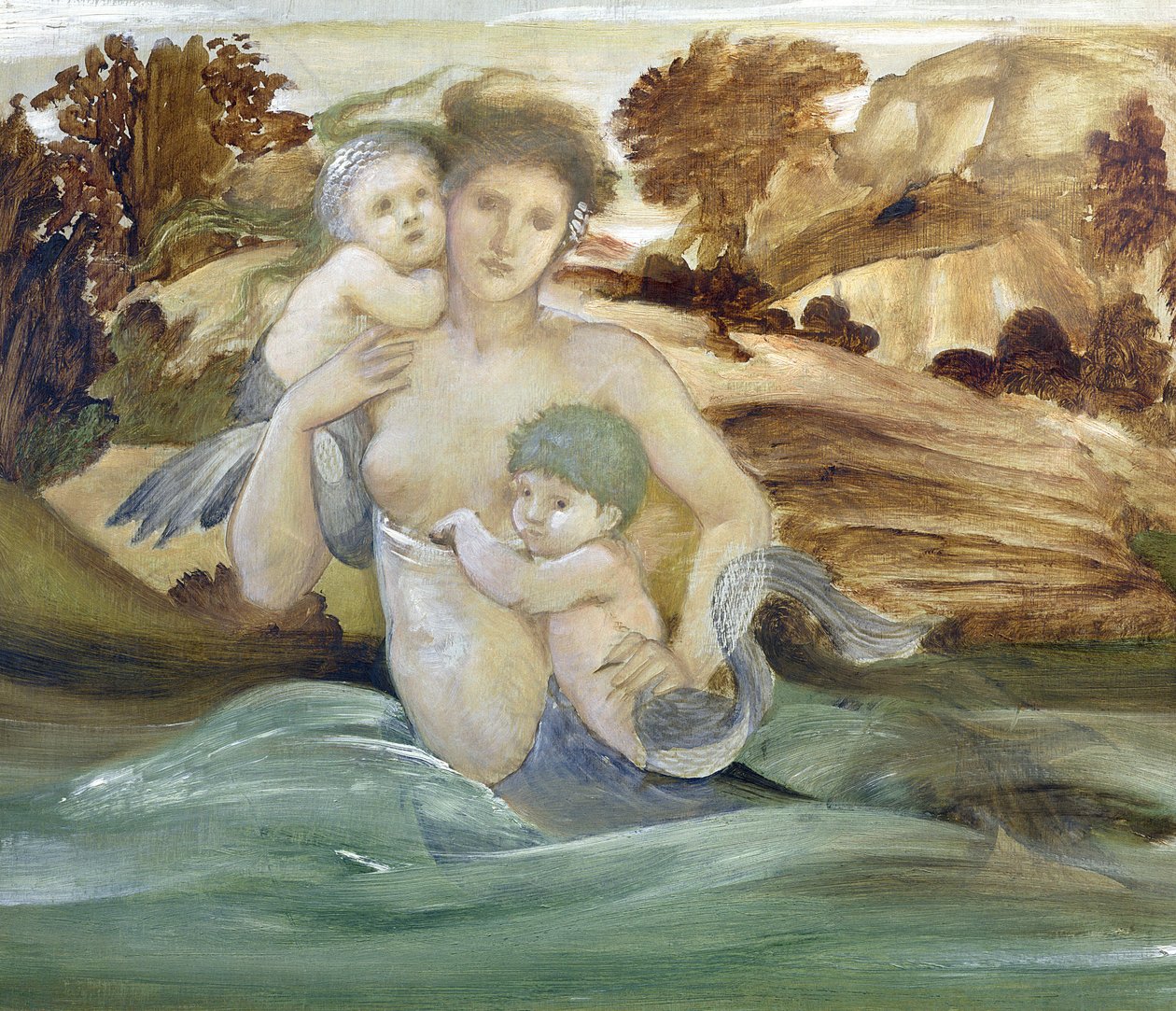 Havfrue med avkom av Edward Burne Jones