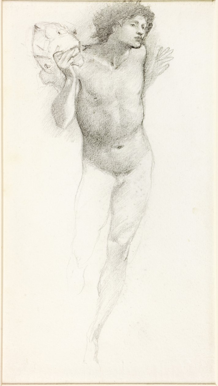 Studie av Perseus for "Rock of Doom" av Edward Burne Jones