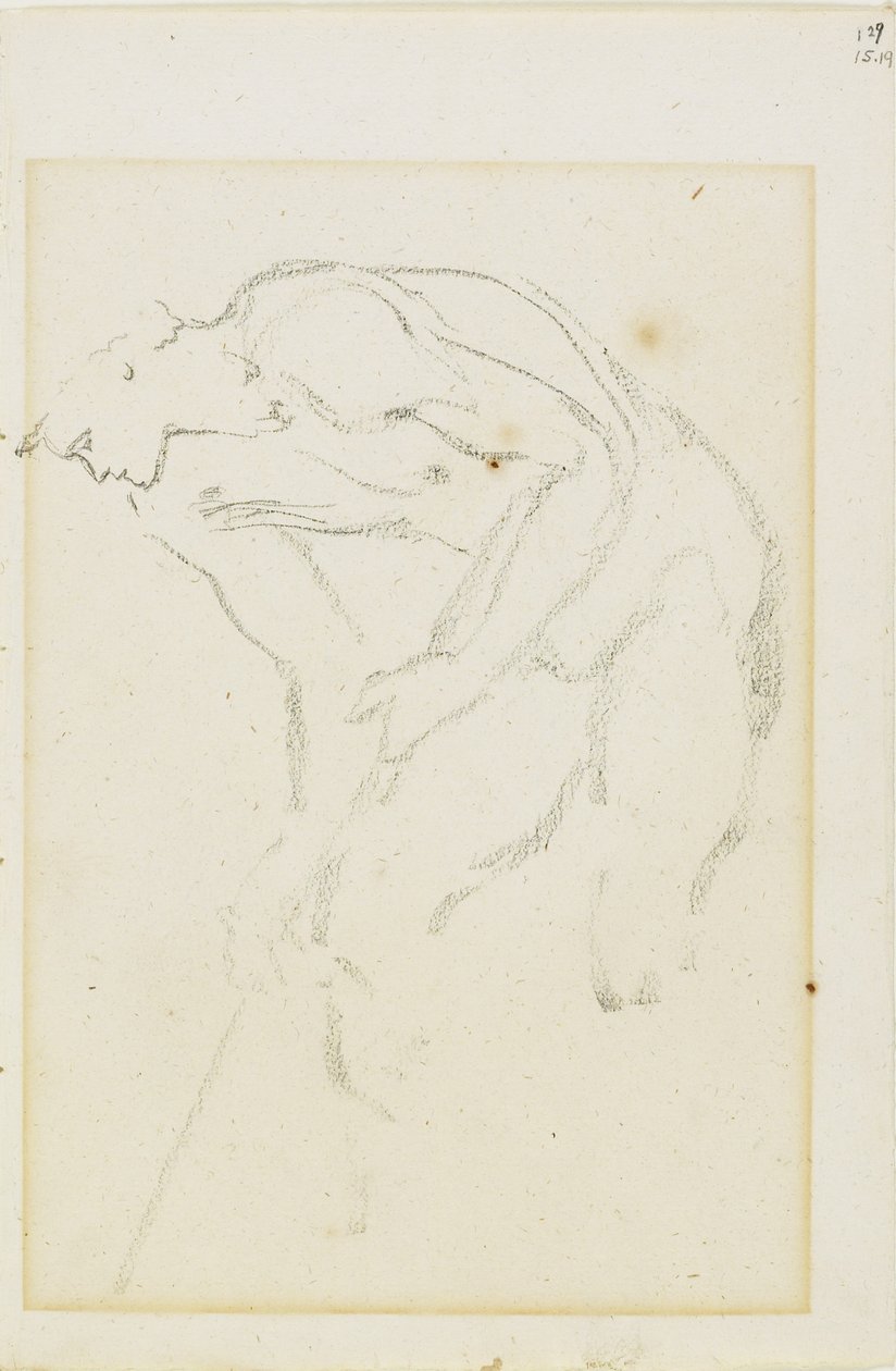 Studie av en mannsfigur, side 129 fra en studiebok, ca. 1880-1890 av Edward Burne Jones