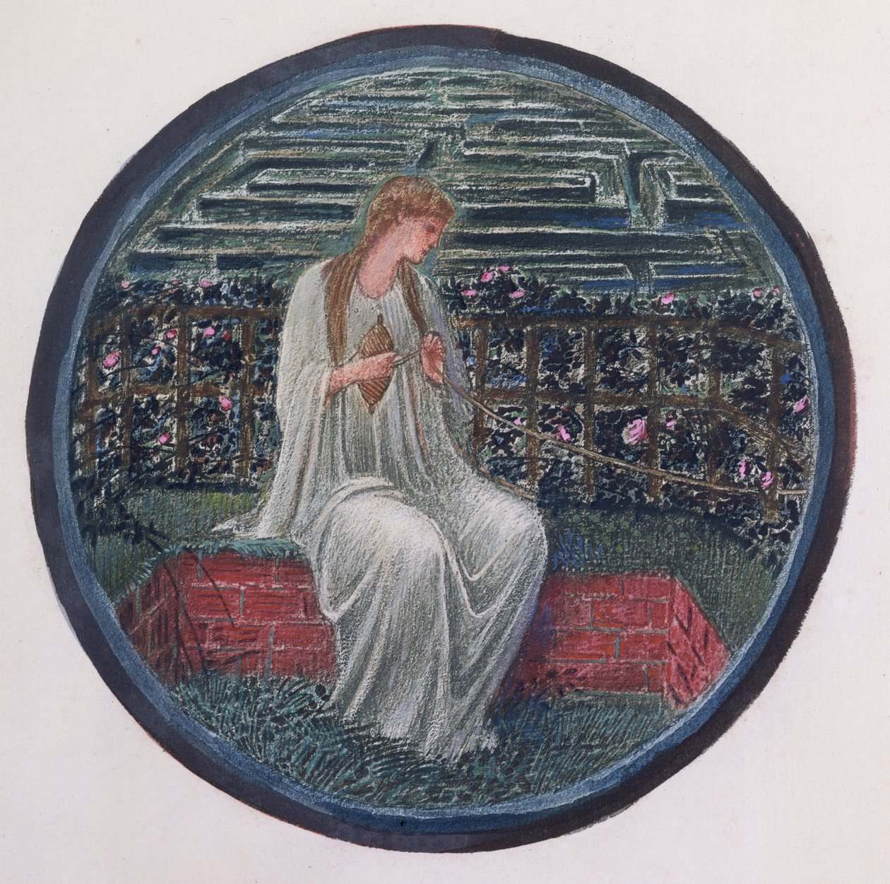 Blomsterboken: XIV. Love in a Tangle, 1905 (litho med gouache på papir) av Edward Burne Jones