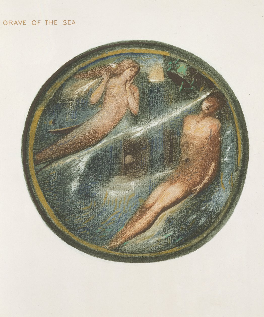 Blomsterboken: XVI. Grave of the Sea, 1905 (litho med gouache på papir) av Edward Burne Jones