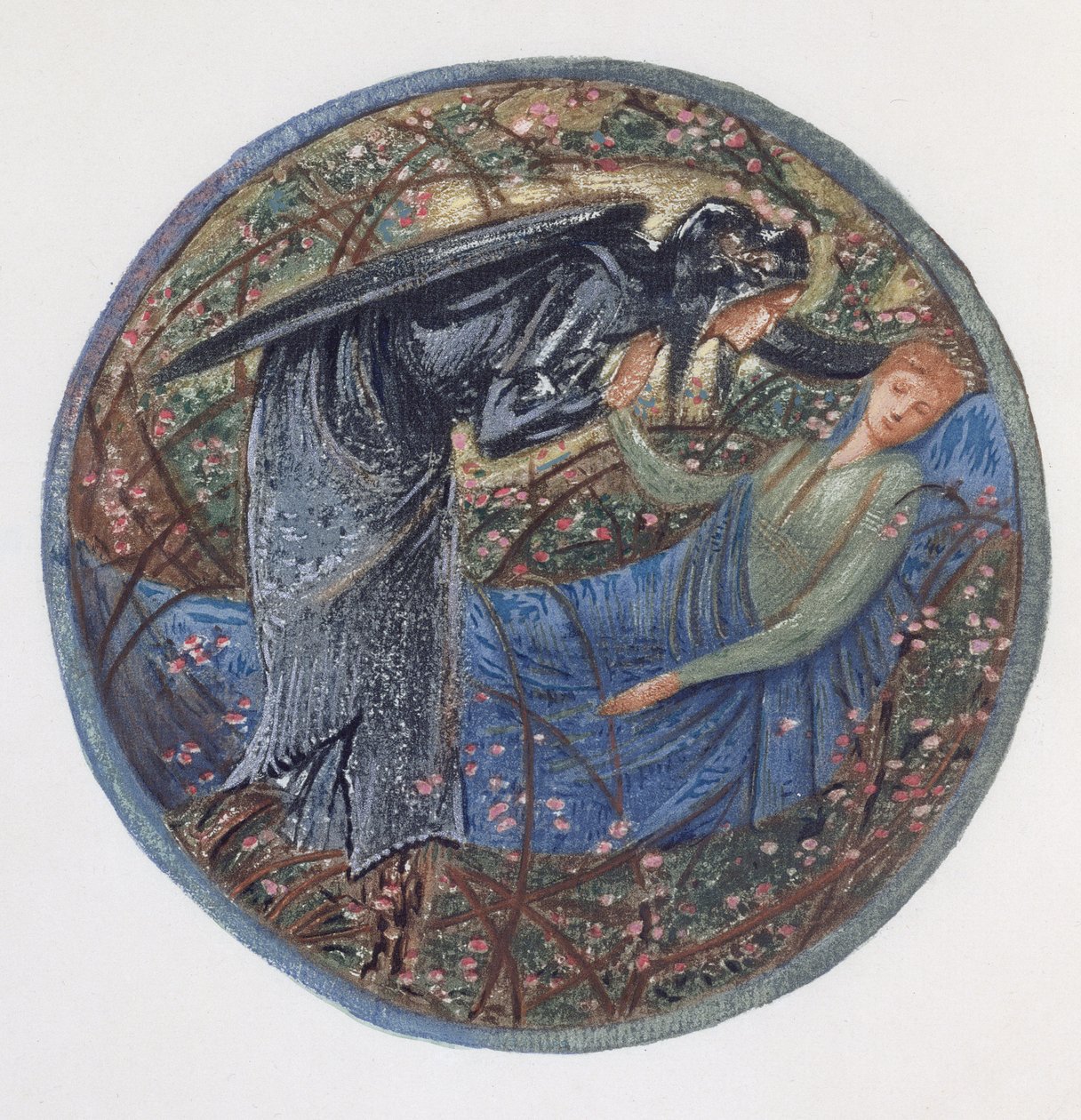 Blomsterboken: XXIII. Våkn opp, kjære! (litho med gouache på papir) av Edward Burne Jones