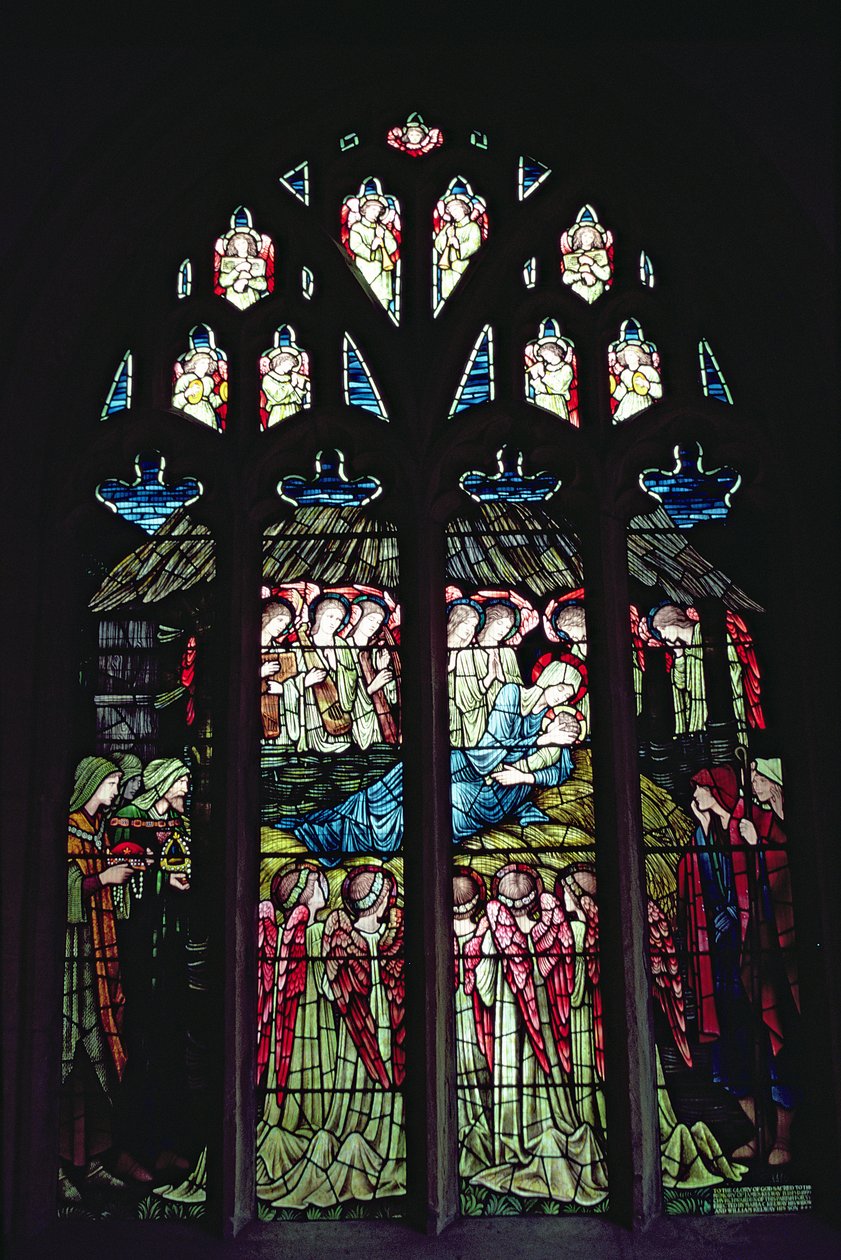 The Nativity (farget glass) av Edward Burne Jones