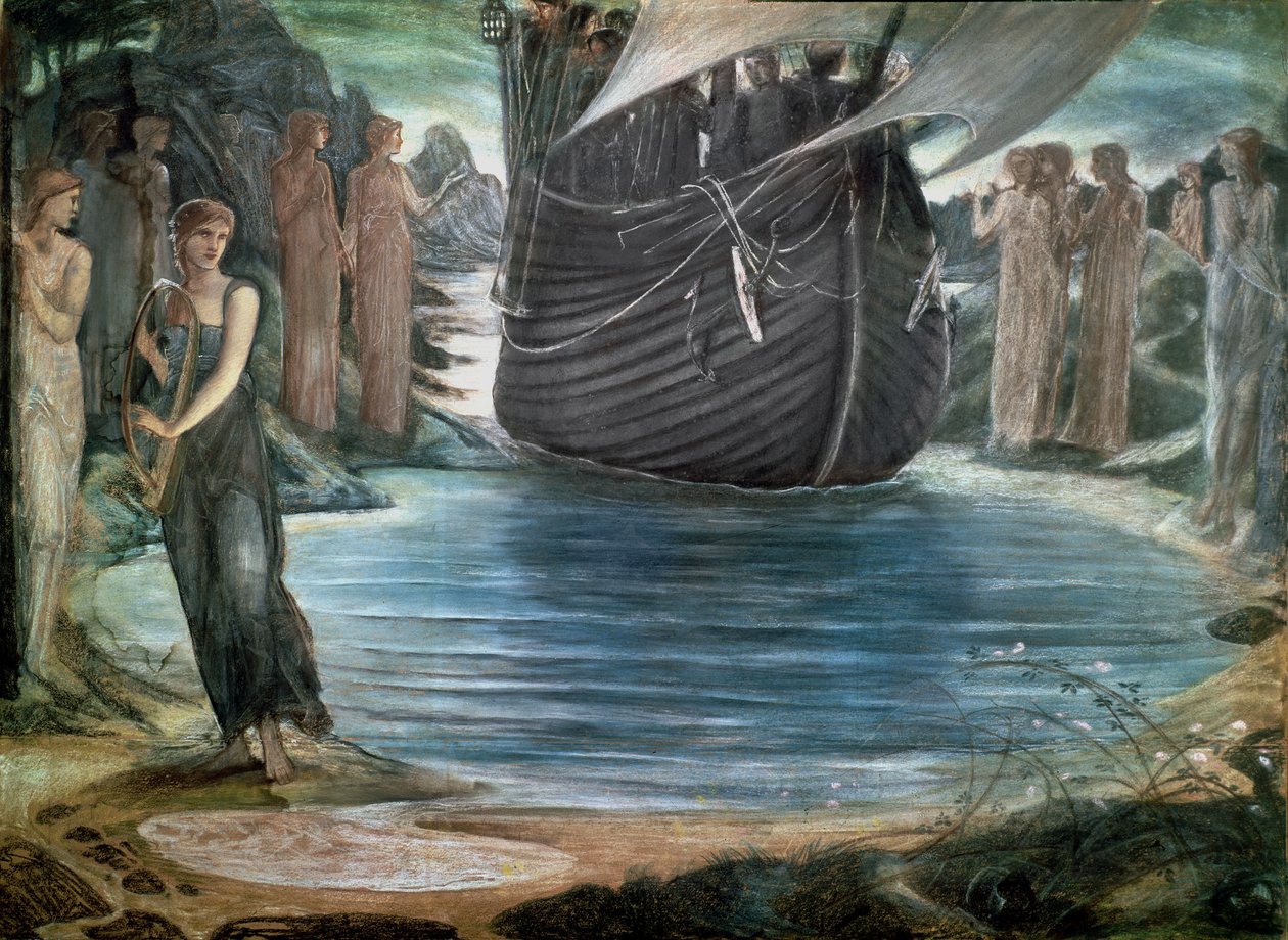 Sirenene, ca. 1875 av Edward Burne Jones