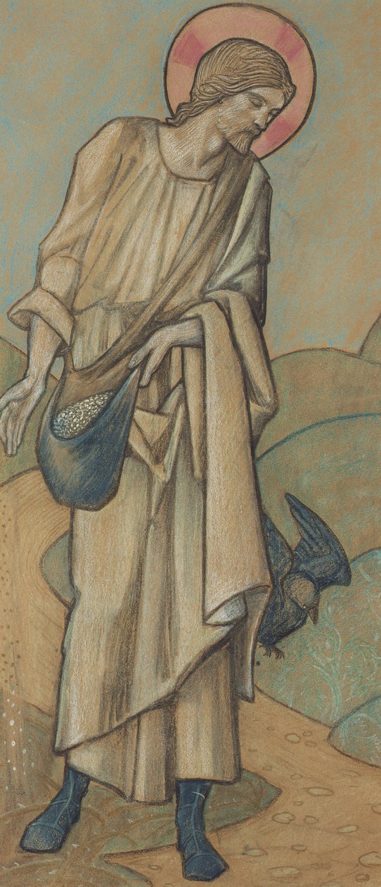 Såmannen (farget kritt på papir) (par til 356958) av Edward Burne Jones