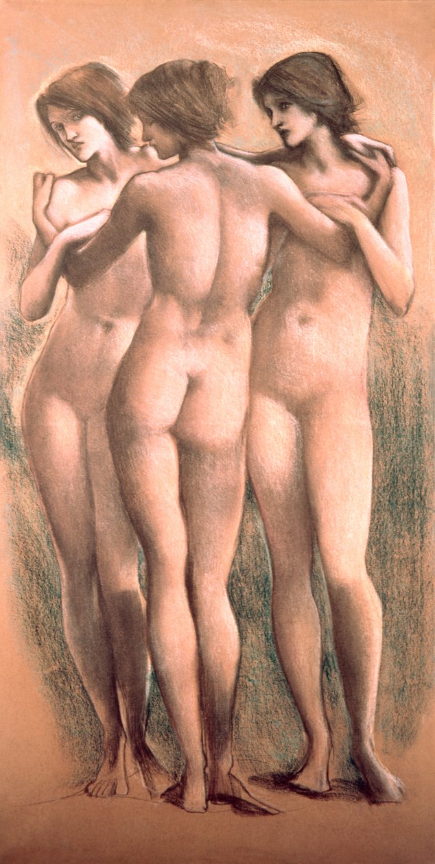 The Three Graces, ca. 1885, (pastell) av Edward Burne Jones