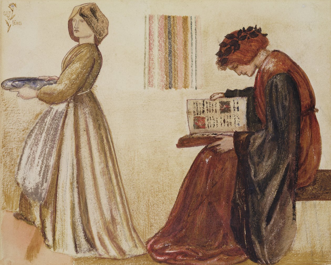 The Wedding of Sir Degrevaunt (pastell på papir) av Edward Burne Jones