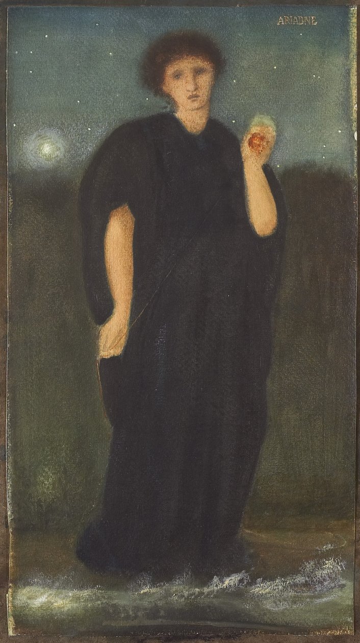 Ariadne, ca. 1867 (wc og gouache med ugjennomsiktig hvit, forsterket med gummi arabisk på vevd papir) av Edward Burne Jones