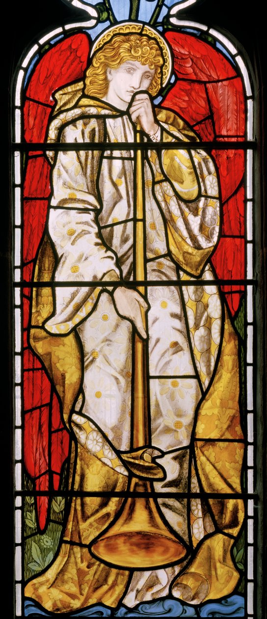 Cheddleton, Morris, Marshall, Faulkner & Co, Edward Burne-Jones, Trumpeting Angel, 1869 av Edward Burne Jones