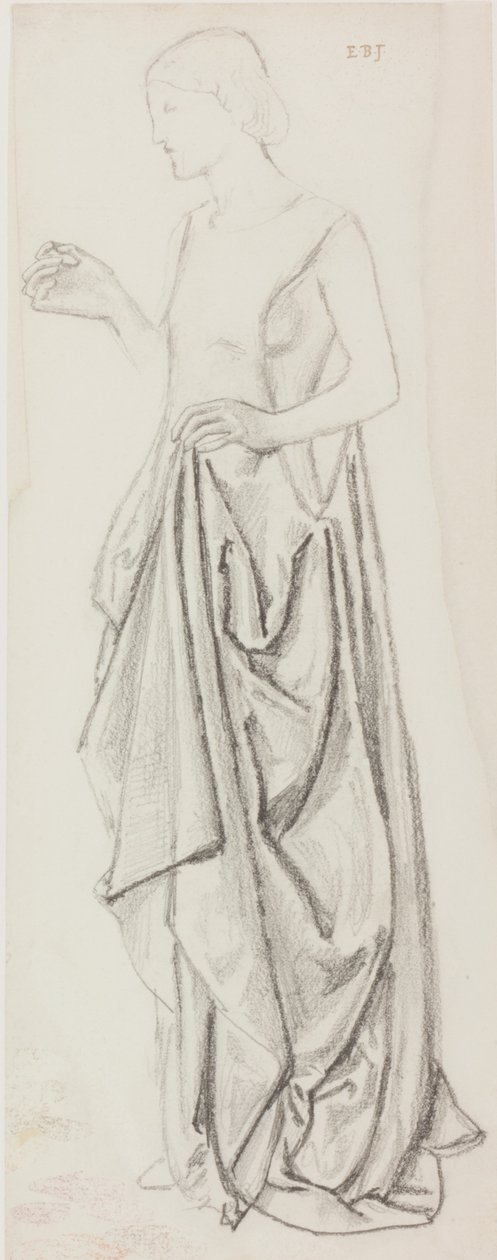 Kvinnefigur (blekk og blyant på papir) av Edward Burne Jones