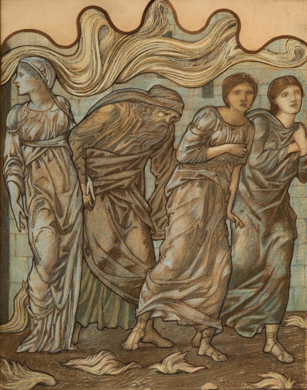 Lot og hans døtre, 1874 (wc, kritt og gouache på papir) av Edward Burne Jones