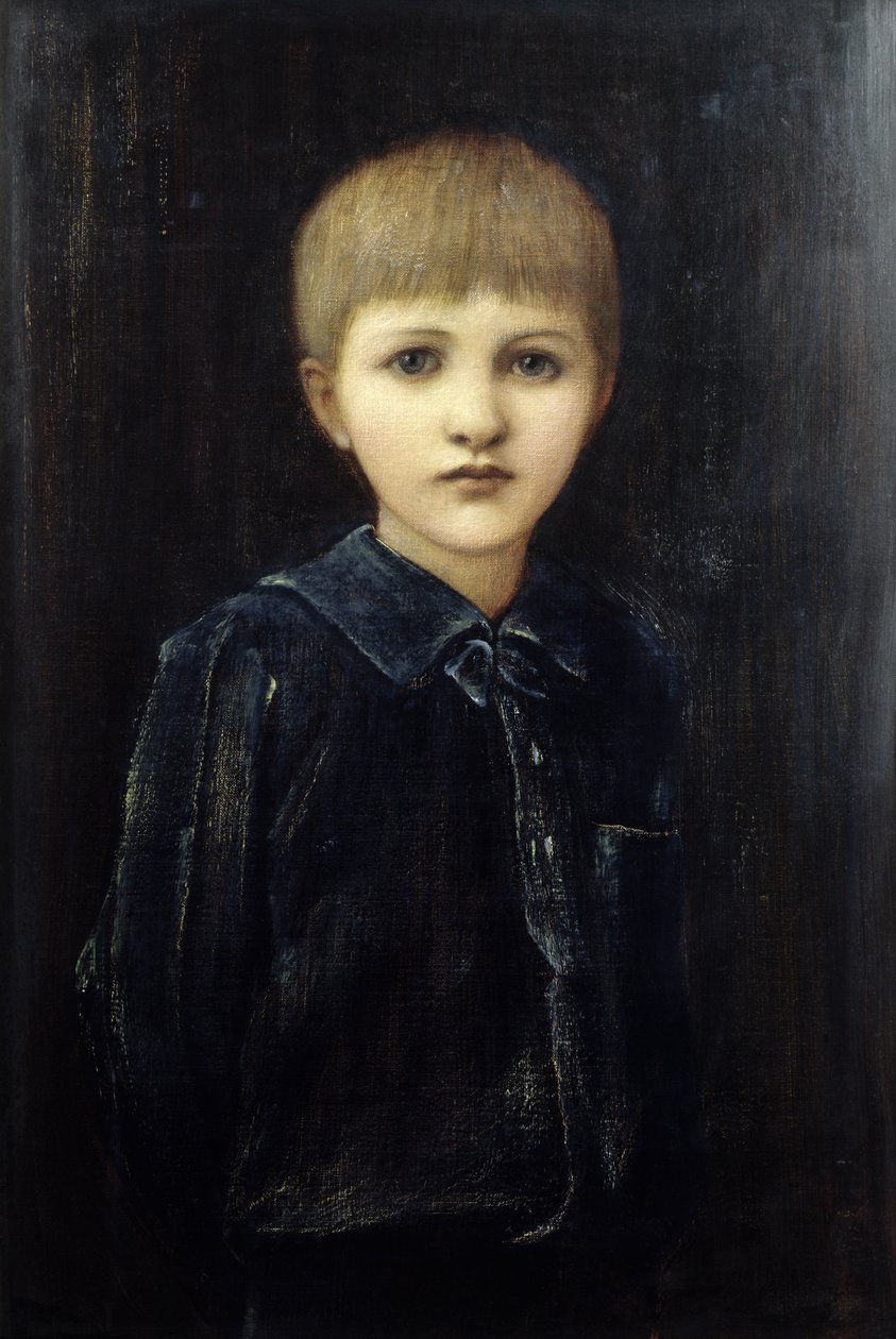 Portrett av Denis Mackail, barnebarnet til kunstneren av Edward Burne Jones