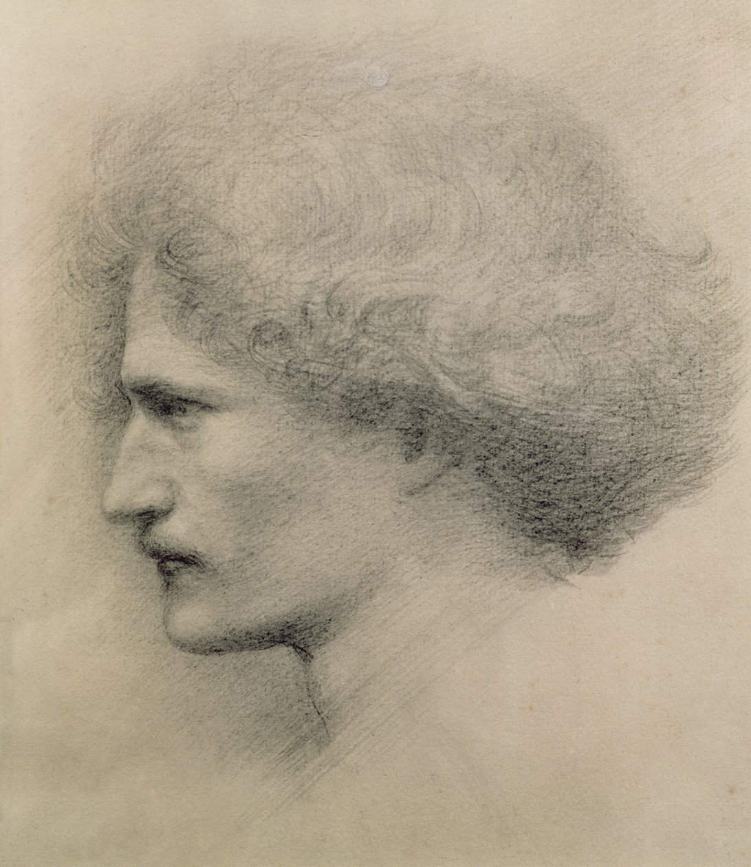 Portrett av Ignacy Jan Paderewski (1860-1941) gravert av Frederick Hollyer (1837-1933) (platinotype) av Edward Burne Jones