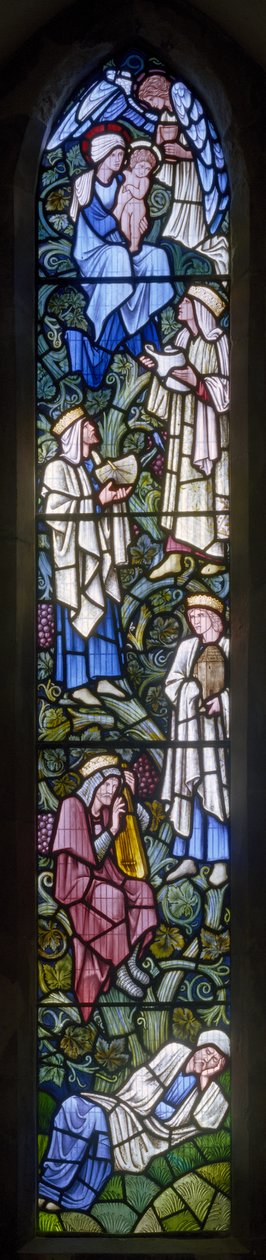 Rottingdean, St Margaret, Morris & Co., Edward Burne-Jones, The Tree Of Jesse, Selvportrett, 1897 av Edward Burne Jones