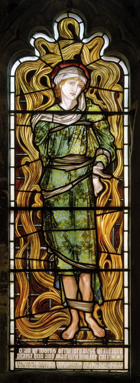 Shadrach, The Fiery Furnace, West Window, 1870 av Edward Burne Jones