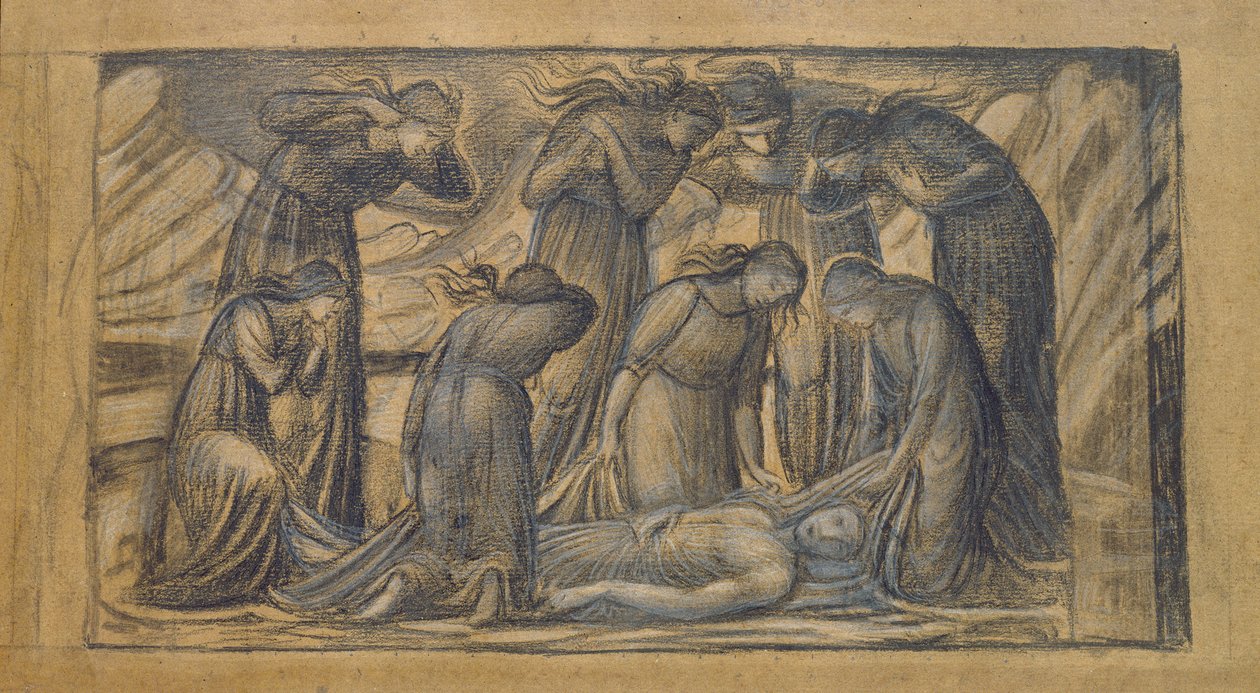 The Death of Orpheus (blyant og kritt på papir) av Edward Burne Jones