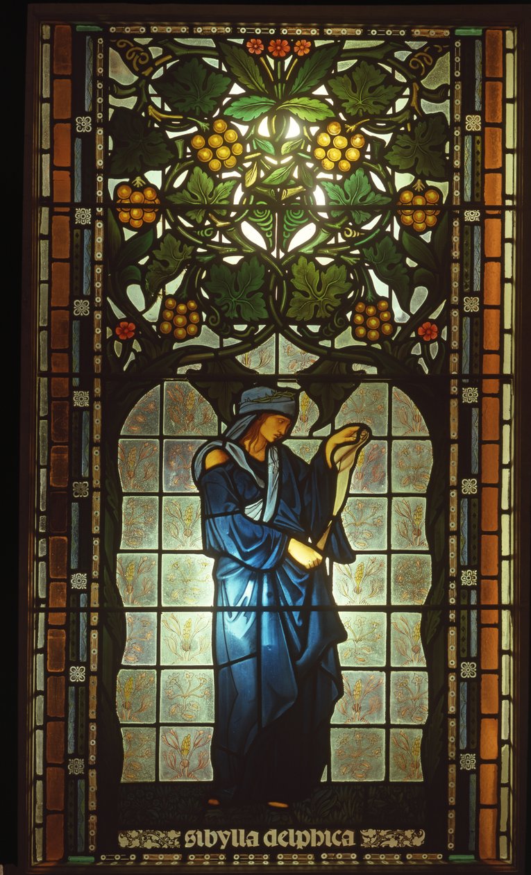 Vindu som viser Sibylla Delphica (farget glass) av Edward Burne Jones