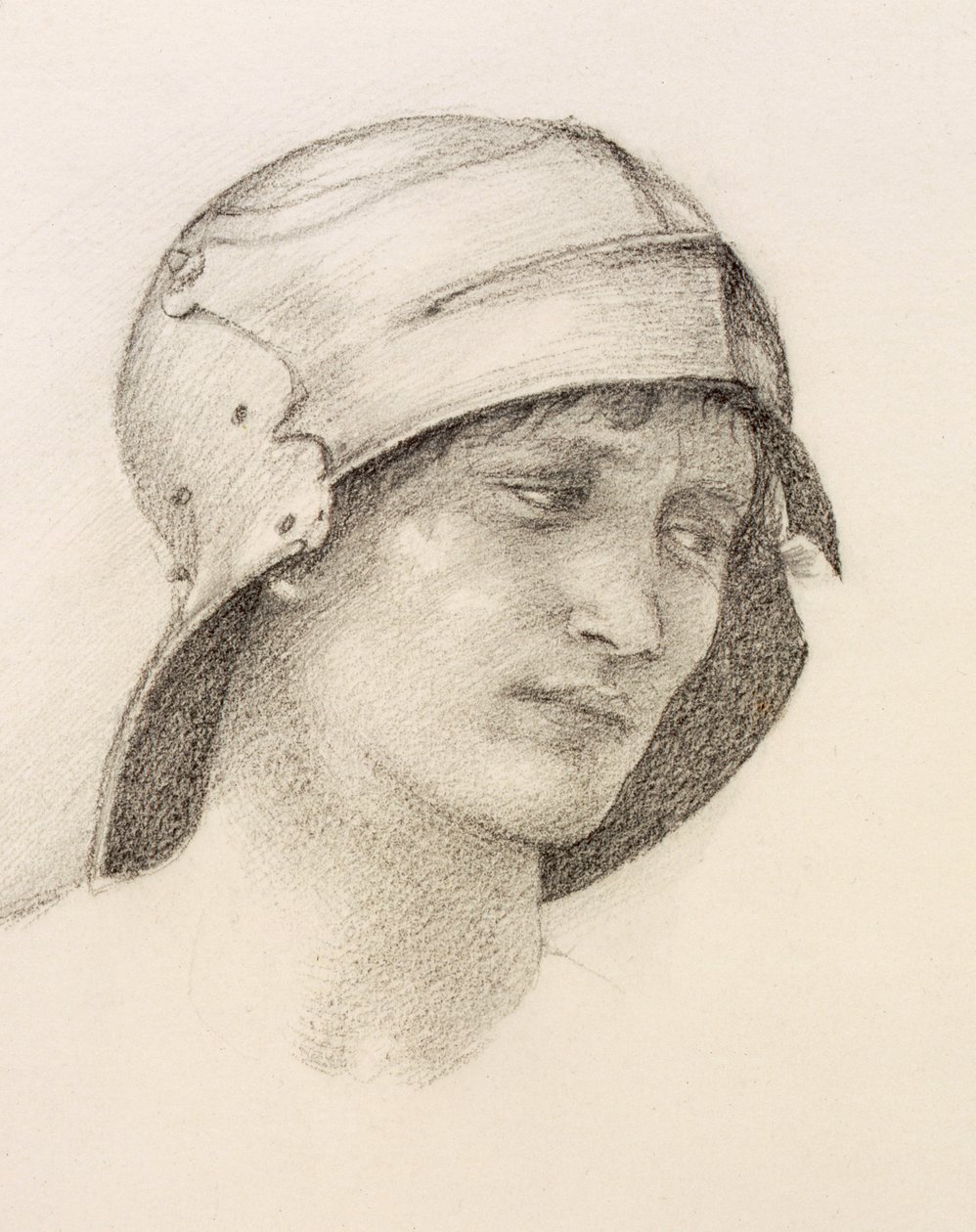 Kvinne i hatt, detalj fra en skissebok av Edward Burne Jones