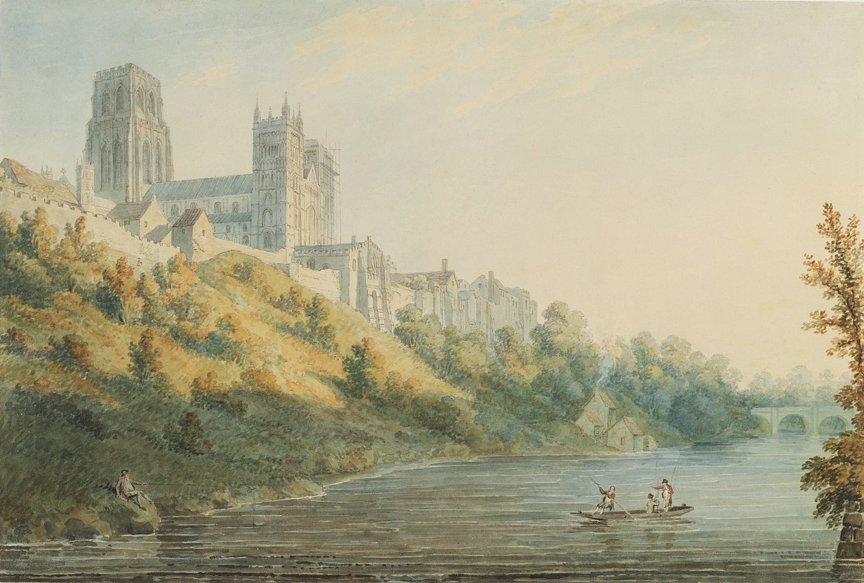 Durham Cathedral (wc, penn og blekk på papir) av Edward Dayes