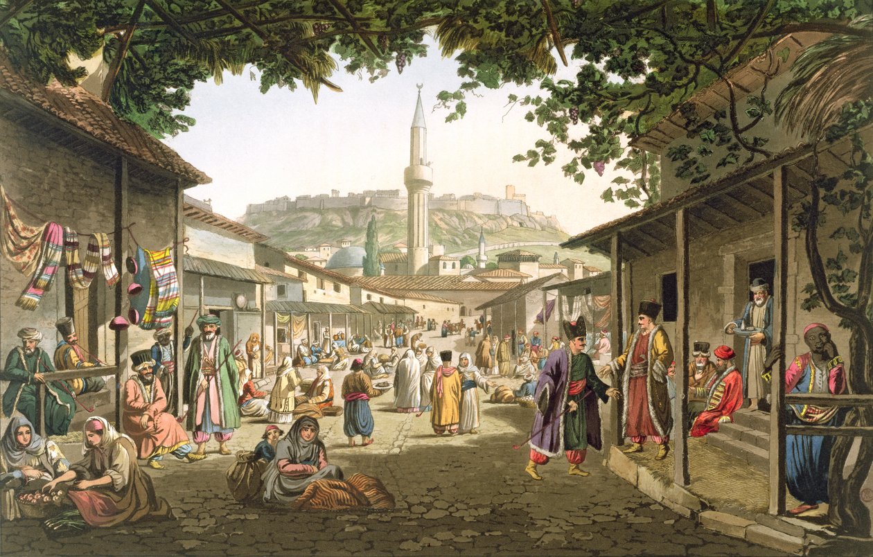 A Bazaar in Athens, plate 1 fra del 1 av 