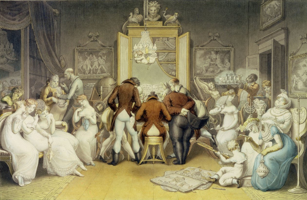 The Triumph of Music, ca. 1820 (wc, penn og blekk over vask på papir) av Edward Francis Burney