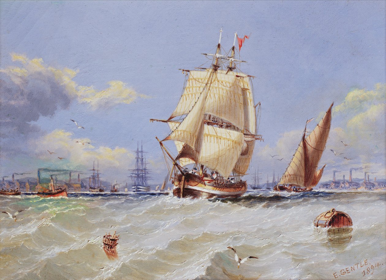 Kystscene, 1894 av Edward Gentle