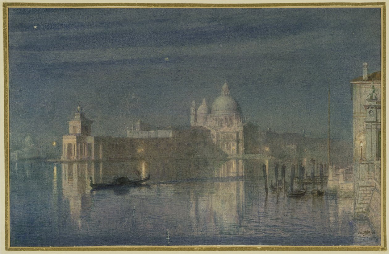 Santa Maria Della Salute, Venezia, måneskinn, 1863 av Edward John Poynter